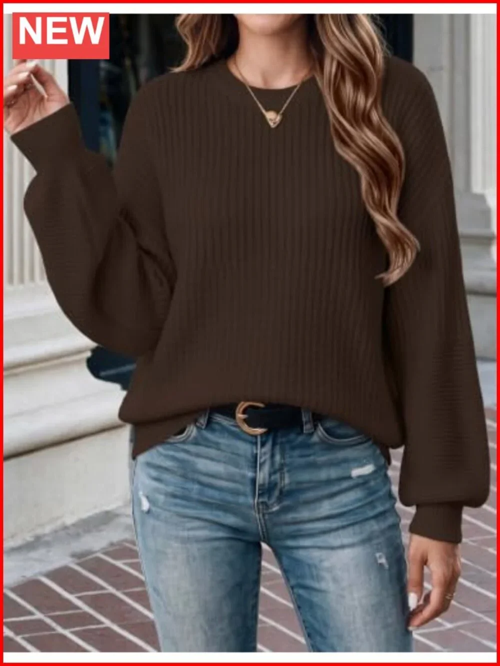 Women's Oversized Lightweight Sweater Batwing Sleeve Pullover Top Crewneck